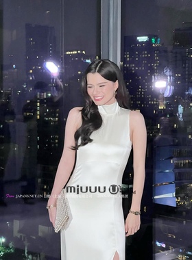 日娜高奢20XXASIA BUYER 12 hmo 欧美拉美半高领无袖开叉连衣裙子