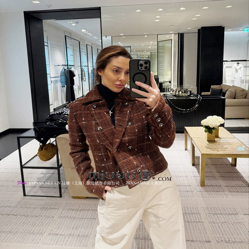 日娜高奢20XXASIA BUYER 12 hja 早春高智风棕色气质显瘦上衣外套