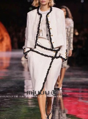 日娜亚太ASIA小香风chJennie同款中长款呢子外套女秋冬黑色张钧甯