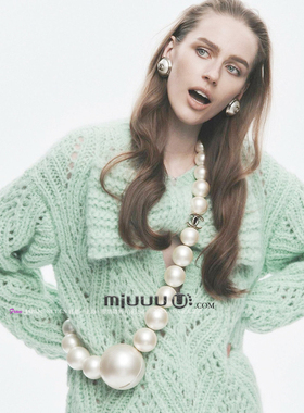 日娜高奢20XXASIA BUYER 11 qwg 绿色减龄蝴蝶结休闲宽松针织上衣