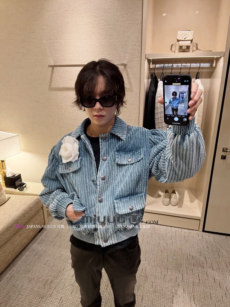 日娜高奢20XXASIA BUYER 12 eop 新款蓝色粗花呢轻奢气质风短上衣