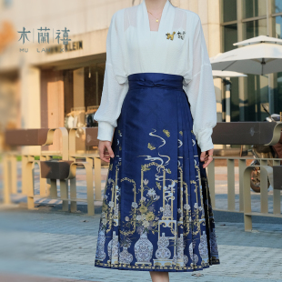 小个子织金马面裙 木兰禧【云梦京华】织金八分马面裙改良口袋款