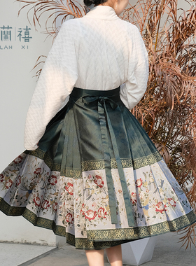 小个子织金马面裙 木兰禧原创【春锦】仿妆花八分改良马面裙