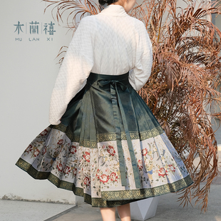 小个子织金马面裙 木兰禧原创【春锦】仿妆花八分改良马面裙