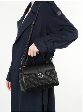 ms2025新款通勤真皮头层牛皮女包大容量菱格包斜挎包高级感手提包