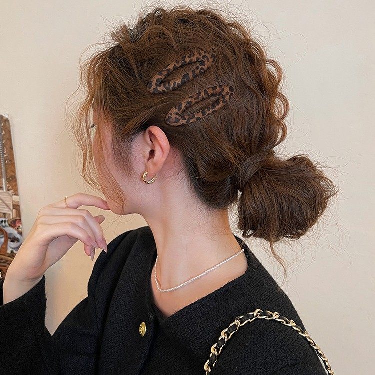 美拉德豹纹bb夹发夹女侧边夹2025新款高端前额碎发刘海夹气质发饰