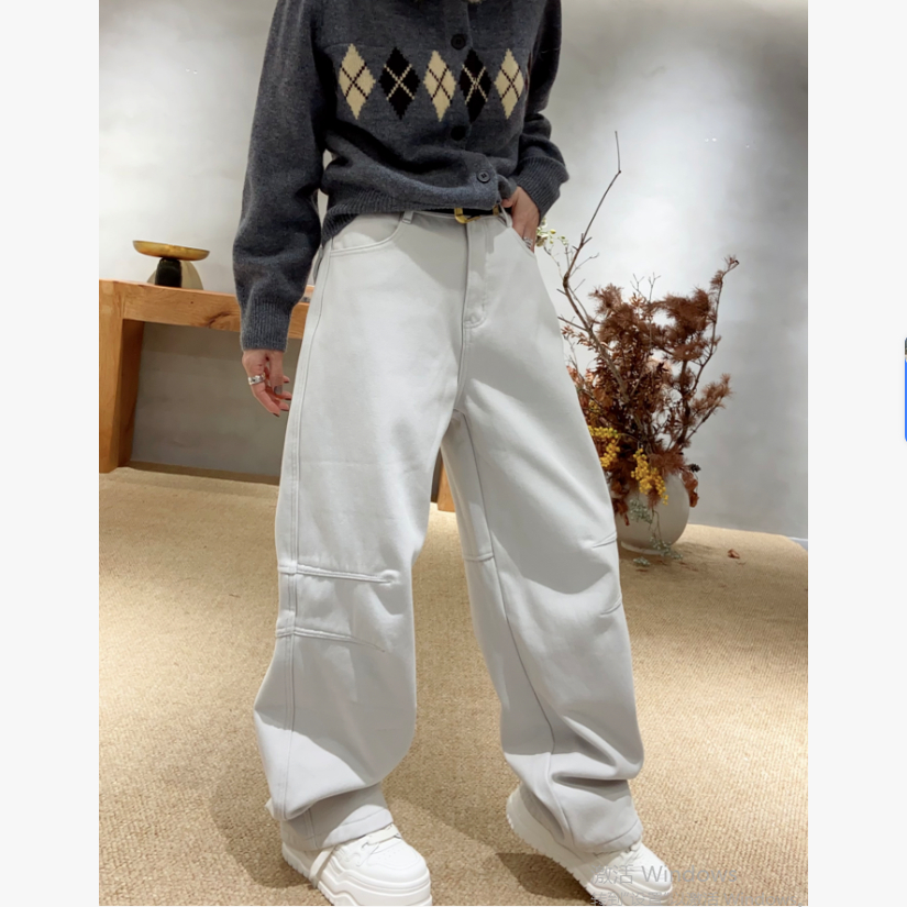 【双十二丹丹年货节】屁股翻盖口袋男友风加密密绒牛仔裤 8821