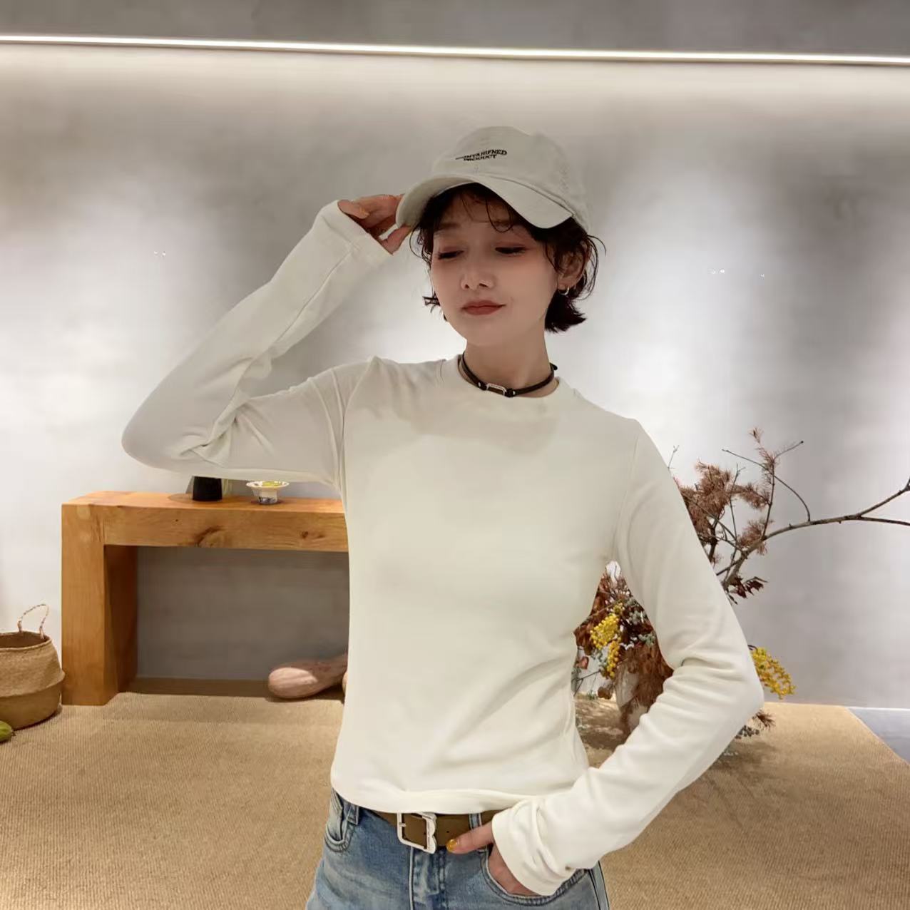 【露思同款】小众设计圆领高弹光版百搭打底 6209-2