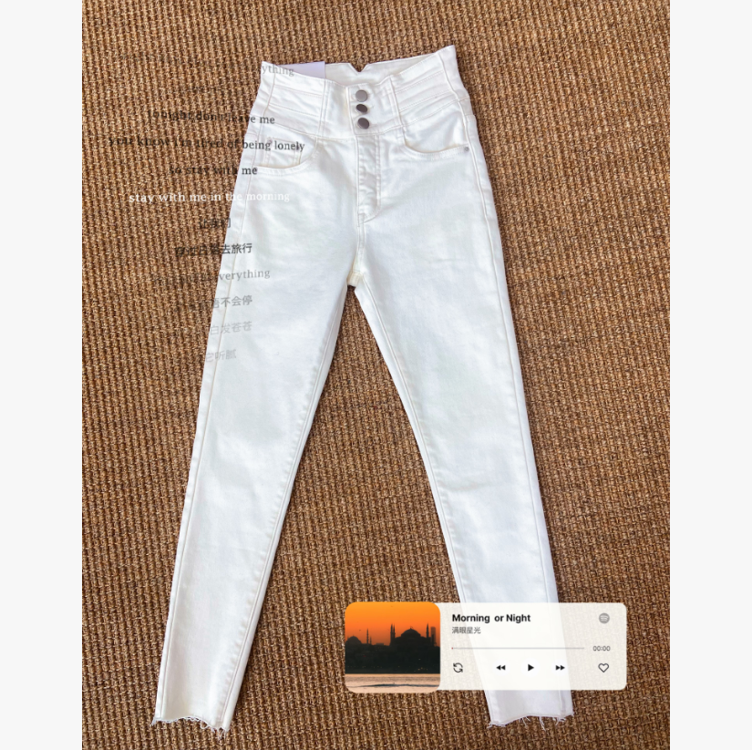 DD STY【冬款上新】小众设计三粒扣加加绒小脚裤 8828