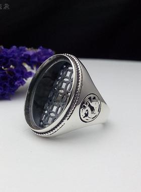 纯银纯银复古活口戒指托