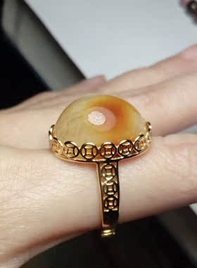 镀白金钱多多活口戒指托