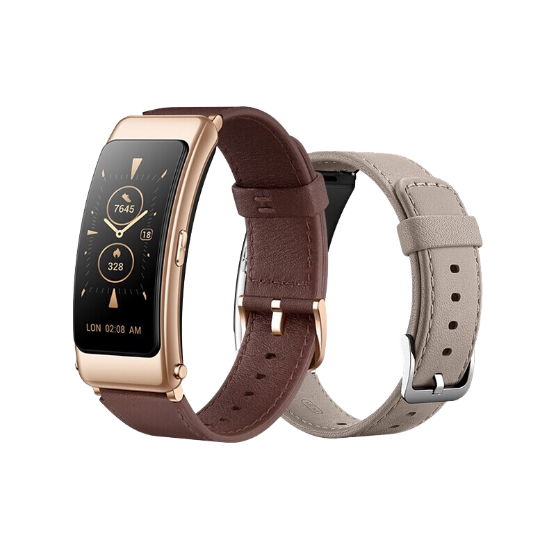 适用于智能手环B3/B5/B6/B7真皮表带替换带青春版腕带TPU硅胶表链防水运动男女金属精钢蝴蝶扣三株竹节钢带