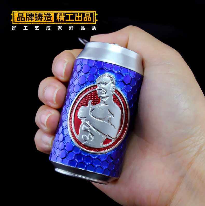 绝地大逃杀求生模型吃鸡周边新款合金仿真能量饮料罐钥匙扣挂件
