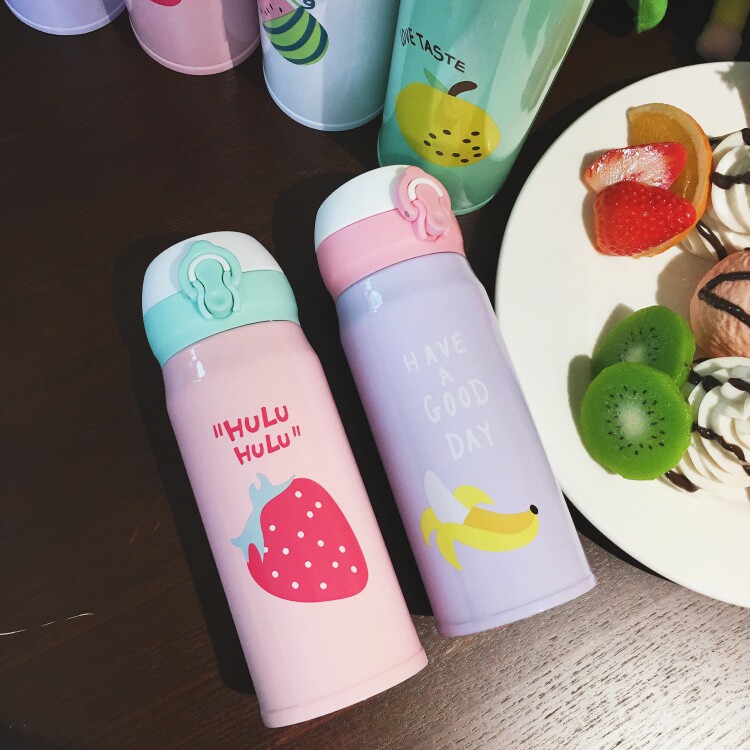韩国韩版不锈钢保温杯批发儿童学生男女可爱卡通清新文艺简约创意