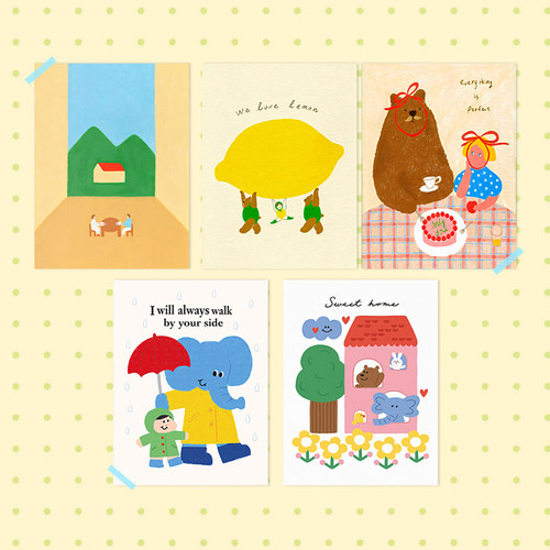 治愈系插画海报贴画内芯可自粘