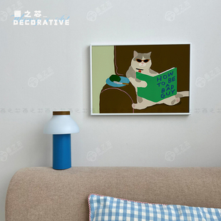 How to be a bad guy趣味搞怪戴墨镜猫海报宿舍卧室装饰画芯墙贴