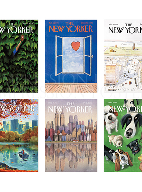 THE NEW YORKER 杂志封面海报墙面贴画复古装饰画画芯替换未装裱