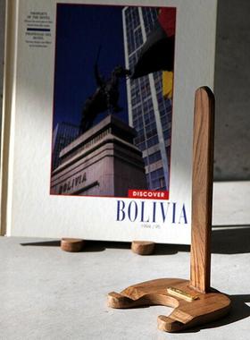 哈伯㊣日本puebco 原木材质平板支架唱片架展台桌面摆件送礼礼品