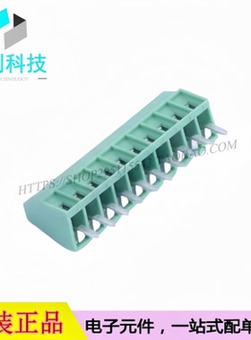 DB125-2.54-10P-GN-S 螺钉式接线端子 间距2.54mm 直插1x10P绿色