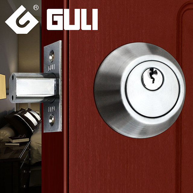 包邮固力闭锁老式门锁圆头单头锁隐形出租房通用型防盗门锁带钥匙