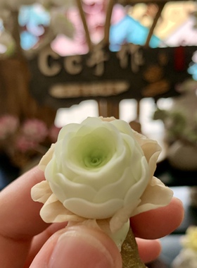 Cc原创迷你树脂黏土仿真多肉山地玫瑰植物小老桩虾饺汽车摆件生日