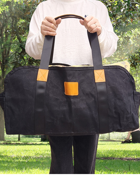 大容量油蜡柴火收纳包手提袋便捷伐木收纳露营包户外便捷耐磨