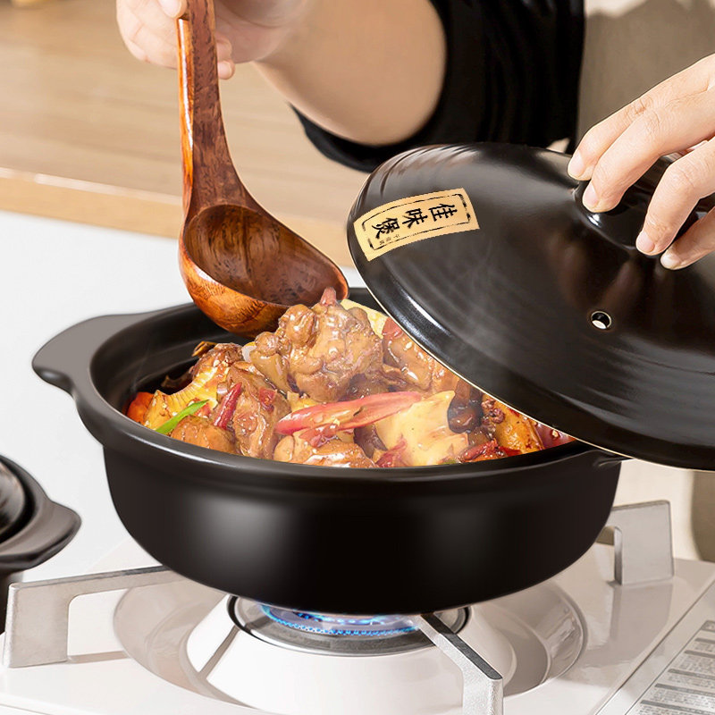 砂锅炖锅家用燃气耐高温干烧煲仔饭煤气灶专用煲汤陶瓷商用小沙锅