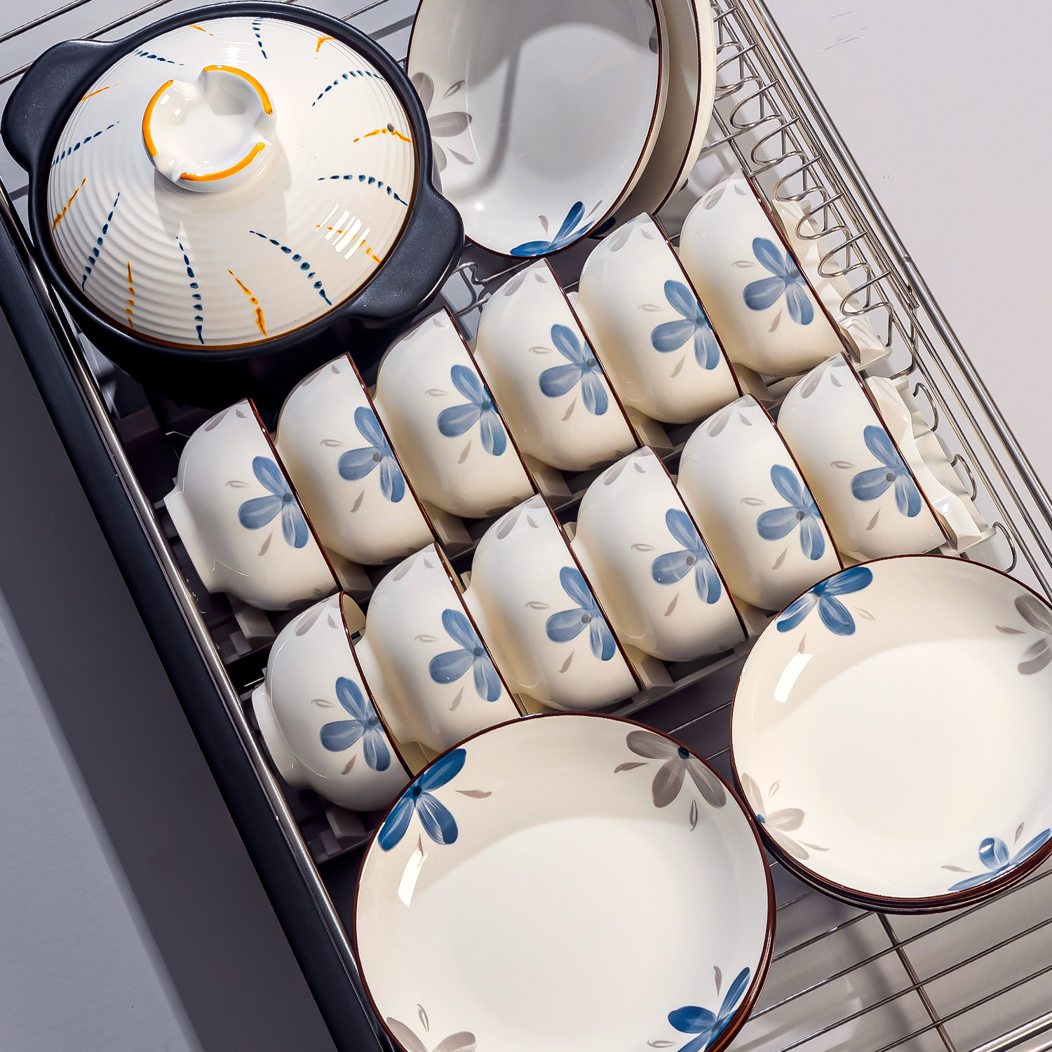 碗家用2026新款高颜值陶瓷餐具套装乔迁新居釉下彩碗碟碗筷组合