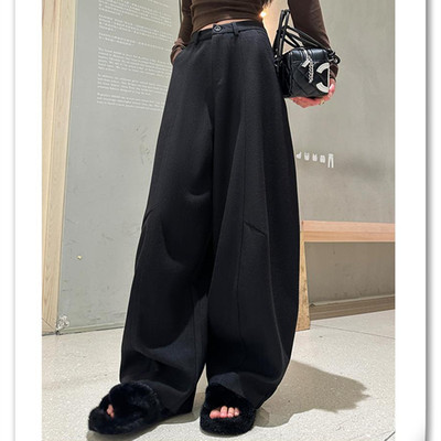 【树林送福利】秋冬新款加绒加厚羊毛蚕丝弯刀裤 K1978