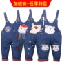 2019 thu đông nam bé denim cộng với yếm nhung 0-4 tuổi bé gái vải nhung kẻ bib - Quần jean quần áo trẻ em giá rẻ