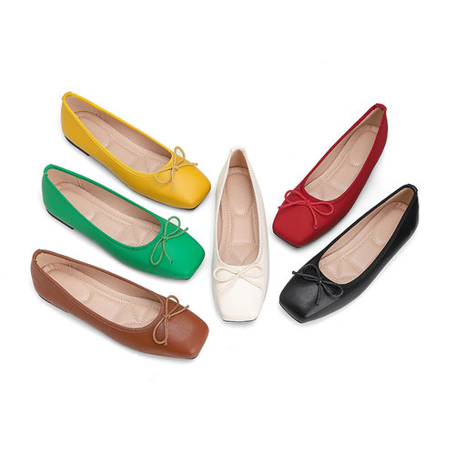 women flat shoes single shoes big size 43大码单鞋蝴蝶结女鞋