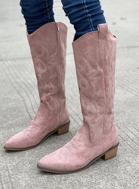 ladies winter pu leather flat boots for women long shoes2020