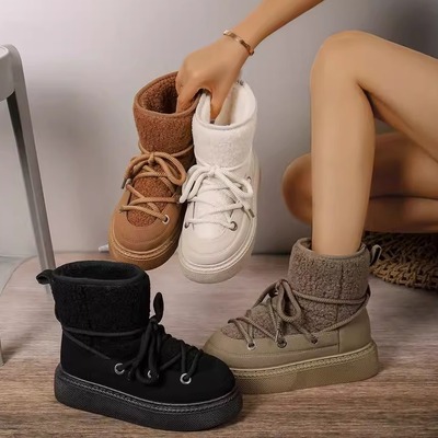Womens Boots Female Winter Shoes Fur Snow Boots Warm Plush W