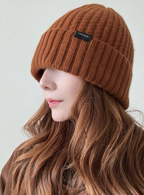 灰色安哥拉兔绒羊毛帽子女冬季防寒保暖冷帽护耳大头围针织毛线帽