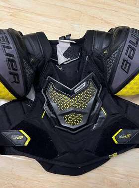 鲍尔超音速冰球护胸，M码，适合152-165cm，黑色配荧光