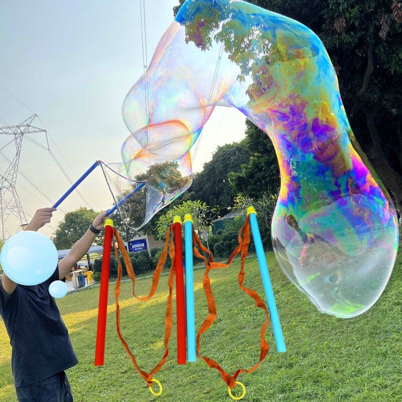 巨型大泡泡秀1.2米伸缩双杆长龙大泡泡绳表演道具魔术泡泡棍拉绳