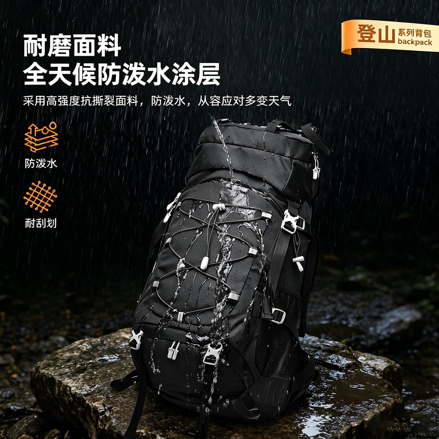 户外登山大容量防泼水双肩包