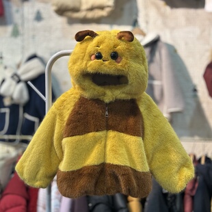 超暖和冬季儿童小童毛毛衣小蜜蜂加厚外套加绒保暖