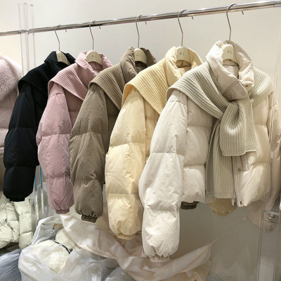 韩版锦纶短款立领披肩羽绒服促销