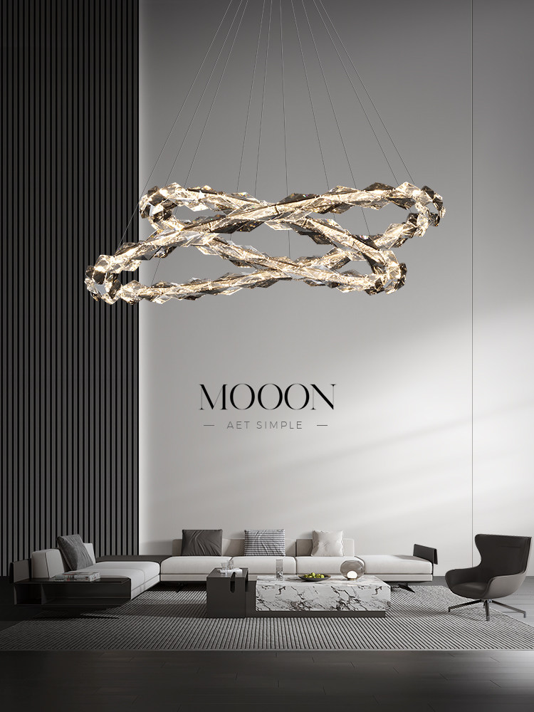 轻型豪华水晶吊灯客厅吊灯高端环客厅灯2025现代简单的新灯