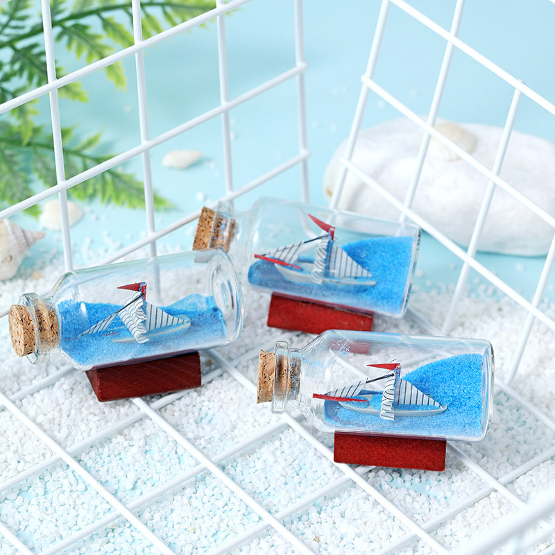 玻璃帆船漂流瓶装饰地中海