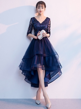 蓝色晚礼服女2025新款宴会高贵气质高端妈妈婚宴装连衣裙平时可穿