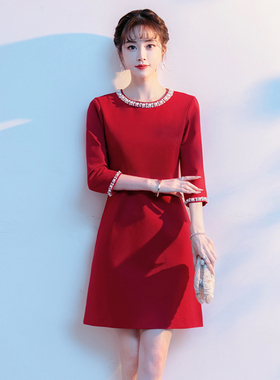 敬酒服新娘2025新款红色结婚当天回门便装小个子订婚礼服平时可穿