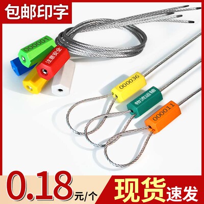 铅封一次性钢丝铅封六角施封锁电表封条抽紧式锁扣集装箱防盗扎带