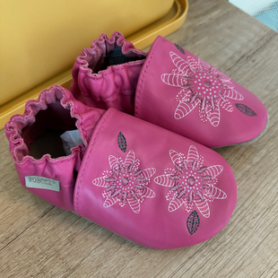 robeez美国 春夏麂绒皮软底女童鞋学步 步前鞋 粉色小兔子 清仓