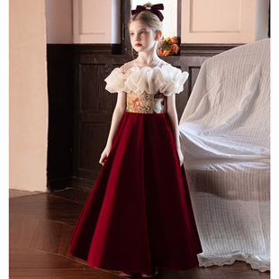 法式女童晚礼服2025新款高端轻奢小众钢琴演奏小主持人儿童演出服