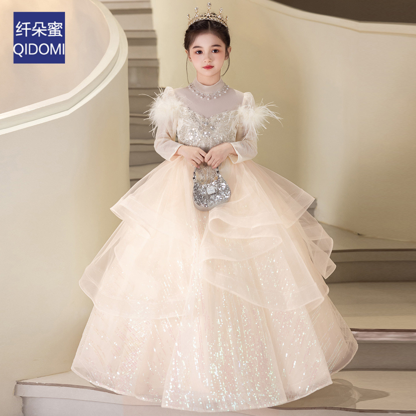 高端女童晚礼服生日宴十岁主持人公主裙轻奢钢琴演奏高级感连衣裙