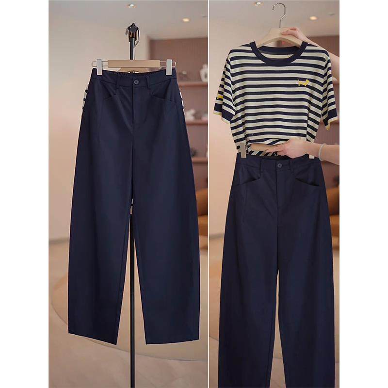 高档今年流行的休闲 裤女夏季薄款西装裤新款弯刀裤高腰显瘦香蕉