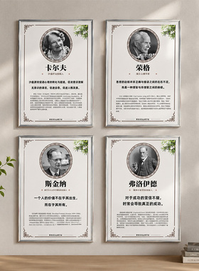 【2幅包邮】心理挂图咨询室学校装饰画名人心理学家海报挂图挂画