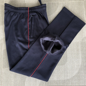 子男女藏青一条红杠直筒裤 初高中学生校裤 冬季 加绒加厚校服裤 厚款